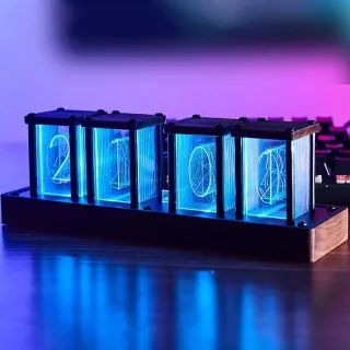 Nixie Tube Clock Vintage 16 Million RGB Electronic Table Clock Digital Led Desk Clock Home Decor Ornaments Gift Support