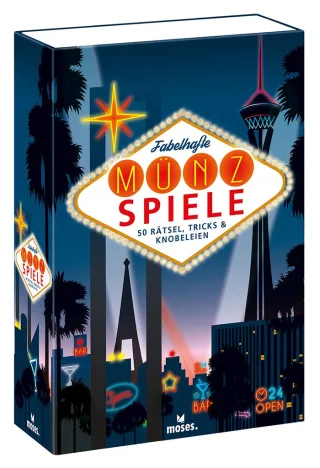 moses. 28047 Fabelhafte Münzspiele | 50 Rätsel Tricks und Knobeleien | Mit 20-teiligem Münzset Mehrfarbig