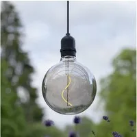 STAR TRADING LED Kugelleuchte LED Leuchtkugel Hängeleuchte Glaskugel 12,5cm für Garten Außen grau, LED Classic, warmweiß (2100K bis 3000K)