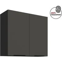 Küchen-Preisbombe Hängeschrank 80 cm Küche ARIA Graphite Küchenzeile Küchenblock Anti Fingerprint