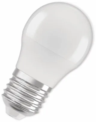 OSRAM LED-Lampe, E27, 4,9 W, 470 lm, 2700 K, P45 Matt, Ø 45 mm