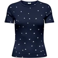 JDY Kurzarmshirt JDYLUCKY S/S O NECK TOP JRS DIA Baumwollmischung, slim fit