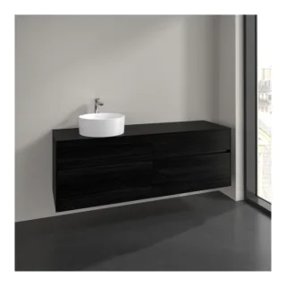 Villeroy und Boch Collaro Waschtischunterschrank C050B0AB 160x54,8x50cm, Waschtisch links, LED-Beleuchtung 12W, black oak