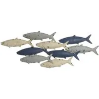 Kaemingk Hängedekoration Wandobjekt Fischschwarm Maritim Eisen Eisen H 26,5 cm