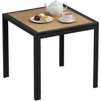 TLGREEN Gartentisch 75×75×72 cm, DPC Balkontisch, (Quadratischer Terrassentisch mit Metallgestell), Rutschfester Esstisch Outdoor für Kleinen Balkon