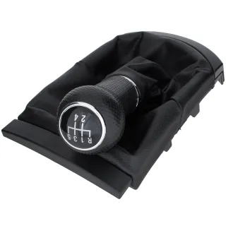 5-Gang Schaltknauf Schaltmanschette Manschette + Rahmen für Schaltknauf in Schwarz für Seat Ibiza 6L 02-09 / Cordoba II 02-09