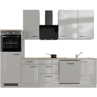 Flex-Well Küche Lund, wahlweise mit E-Geräten, Breite 280 cm, glänzende Fronten