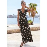 Vivance Maxikleid mit V-Ausschnitt und Blumendruck langes Jerseykleid, Viskosekleid, Sommerkleid