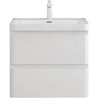 Mai & Mai Badmöbel-Set Badmöbel Set mit Mineralguss Waschbecken Waschtisch Lucca, MDF-Unterschrank,feuchtigkeitsbeständig,wahlweise mit LED-Spiegel