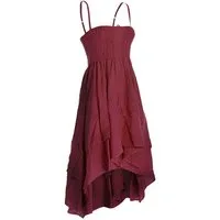Vishes Sommerkleid 2in1 Kleid-Rock Damen Sommer-Kleid Spagetti-Träger Hippie-Rock Elfen, Casual Style