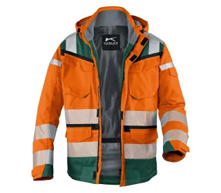 KÜBLER REFLECTIQ Wetterjacke SYMPATEX® PSA 2 warnorange/moosgrün XXL - 1307 8332-3765-XXL