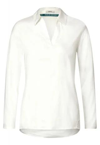 Cecil - Bluse mit Jersey Ärmel weiß - Gr. - M