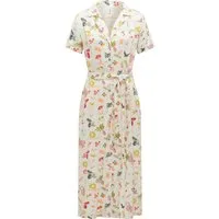 Ragwear Sommerkleid Sawira Long Print Gemustertes Midikleid mit Knopfleiste