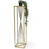 DanDiBo Blumenhocker Metall Gold Eckig 100 cm Blumenständer Beistelltisch
