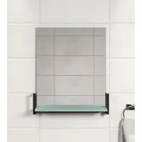 welltime Badspiegel Malcesine (1-St), Badspiegel mit Ablage in Dunkeltürkis - Maße (B/T/H) 64/24/74 cm
