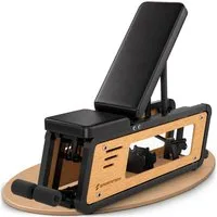 Sportstech Hantelbank Woodmate_Lite, Massivholz Eiche, 220 kg belastbar, 6-fach verstellbar, Hantelständer