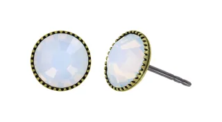konplott - Earring stud - Black Jack weiß