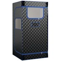 COSTWAY Sauna 1000W, 3L Dampfgenerator, mit Fußmassagegerät & Klappstuhl