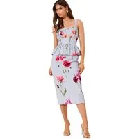 LIPSY Midikleid Lipsy Midikleid mit Blumenmuster und Schößchen (1-tlg)