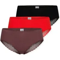 Schiesser Brasilslip Modern Multipacks (3er Pack) Spitzenbänder, Single-Jersey, Baumwollmischung