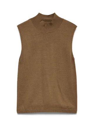 Aware - AWCARA SL HIGH NECK WOOL KNIT TOP Toasted Coconut - Gr. - M