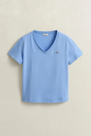 GANT - Shield V-Neck T-Shirt hydrangea blue - Gr. - L