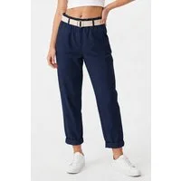 Kendindza Collection Stretch-Hose Damen Chino Hose Stretch mit Gürtel Stoffhose Damen elegant Loose Fit Weiches Material - Loose Fit - weiter geschnitten - Gürtel inkl