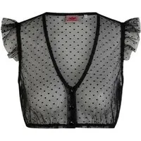Spieth & Wensky Dirndlbluse Dirndlbluse Genta Flügelarm schwarz