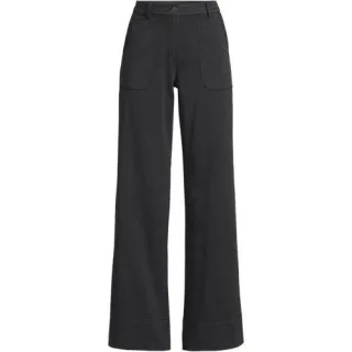 Lange Chino-Hose Mid Waist für Damen, Damen, size: regular, Schwarz, Baumwolle/Lyocell (Viskose)/Baumwoll-Mischung, by Lands' End