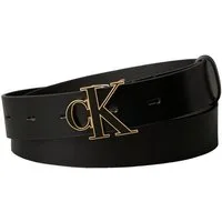 Calvin Klein Ledergürtel ROUND CK BUCKLE 30MM BELT INLAY Größenverstellbar mit Metallschließe