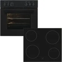 exquisit Elektro-Herd-Set EHE367-U-120 mattschwarz-Set, Modern, trendiges Mattschwarz,Umluft ideal für mehrere Plätzchenbleche