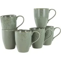 CreaTable Becher Kaffeebecher NATURE COLLECTION, 6-tlg., Steinzeug, Tassen Set, 6-teilig