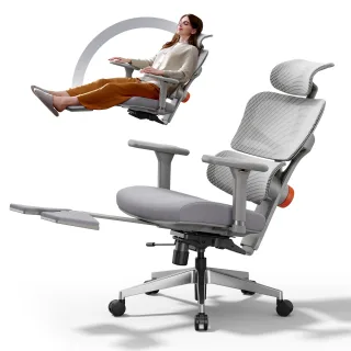 NEWTRAL NT002 Ergonomic Office Chair with Footrest High Back Desk Chair with Unique Adjustable Lumbar Support Backrest S