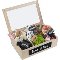 SURPRISA Geschenkbox Schotter Schatulle - kreative Verpackung für Geldgeschenke, Geschenkbox mit 6 Fächern zum Geburtstag, Abitur oder zur Hochzeit
