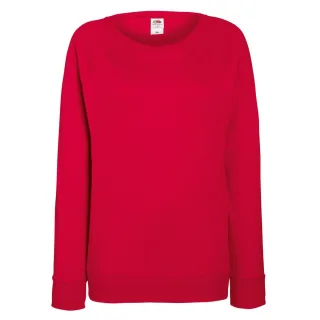 Fruit OF The Loom Damen Raglan Sweatshirt (Rot)