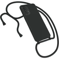 EAZY CASE Handykette Silikon Kette für Samsung Galaxy A23 5G 6,6 Zoll, Kette zum Umhängen für Unterwegs Umhängeband Kordel Handyhülle Schwarz