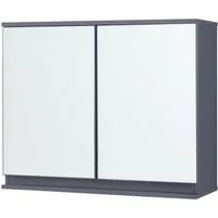 en.casa Spiegelschrank »Overath« Badezimmerschrank mit 2 Türen 60 x 20 x 50 cm Grau