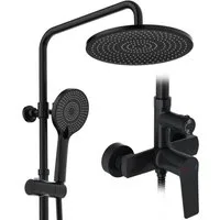 Rainsworth Duschsystem mit Armatur, mit Ablage, 25 X 25 cm Rund Regendusche, 3 Strahlart(en), Regendusche mit Armatur aus Messing, 25cm Regendusche
