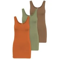 ONLY Tanktop Live Love (3-tlg) Lange Tops, elastische Baumwollqualität