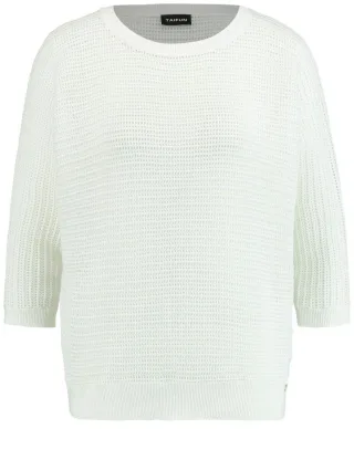 TAIFUN - Pullover 3/4 Arm weiß - Gr. - M