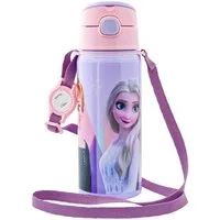miniHeld Trinkflasche Kinder Trinkflasche Frozen 500ml Aluminium Flasche Tragegurt Elsa Anna
