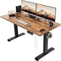 HOMALL Schreibtisch Höhenverstellbarer Elektrisch Schreibtisch, Vierteilige Tischplatte (GroBe MaBe: 140 x 70 cm, 160/180 x 80 cm mit USB-Ladeanschluss, in 3 Stufen hoherverstellbar)