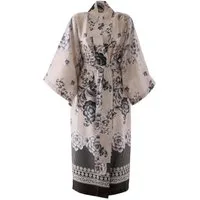 Bassetti Kimono Kimono Paraggi Nero in S/M, 130 cm, Mako Satin, im Geschenkkarton, Bindegürtel