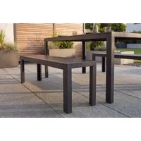 riess-ambiente Gartenbank DESIGNO 130cm anthrazit / schwarz · Outdoor-Sitzbank aus Aluminium (Einzelartikel, 1-St), wetterfest · Kunststoff & Metall · ohne Rückenlehne · Balkon/Terrasse