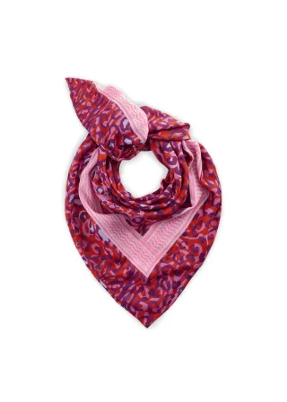 Dreieckstuch aus recyceltem Polyester mit Leoparden-Muster rot - Gr. - ONE SIZE