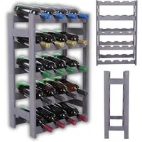 Modo24 Weinregal Flaschenregal Holzregal Flaschenständer Varianten 12 bis 91 Flaschen, RW1 Getränkeregal, 3 Farben, FSC Holz Nachhaltig