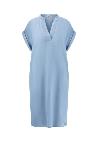 FYNCH-HATTON - DRESS SHORT SLEEVE TENCEL washed blue - Gr. - 36