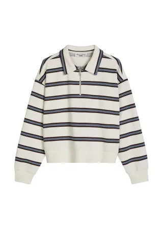 Marc OPolo DENIM - Polo-Sweatshirt relaxed Offwhite - Gr. - M