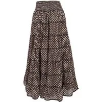Guru-Shop Minirock Langer Boho Stufenrock, Maxirock Hippie chic,.. alternative Bekleidung