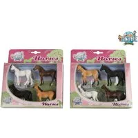 Kids Globe Spielwelt Kids Globe Pferde Set fÃ¼r Bauernhof, 4 StÃ¼ck, 1:32, Spielzeug